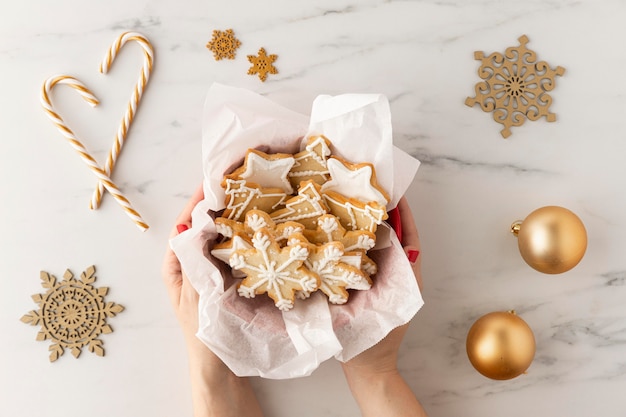 Draufsicht des Cookies-Anordnungskonzepts