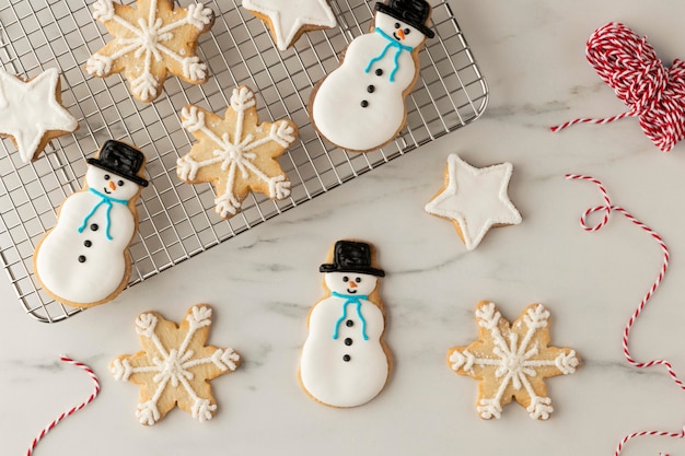 Draufsicht des Cookies-Anordnungskonzepts