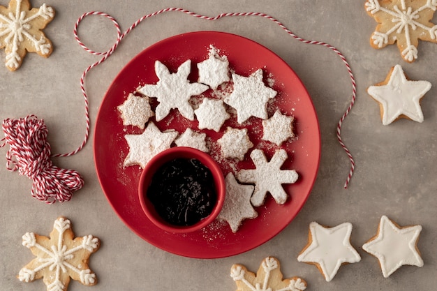 Draufsicht des Cookies-Anordnungskonzepts