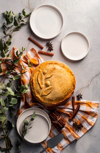 Draufsicht des köstlichen Kuchenkonzepts