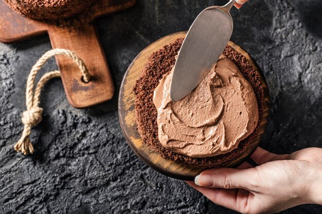 Draufsicht des köstlichen Kuchenkonzepts