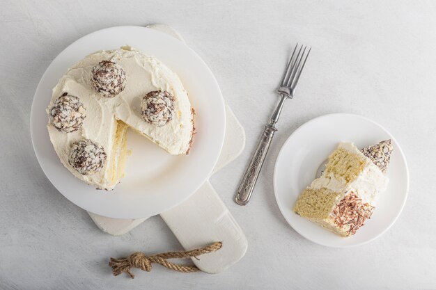 Draufsicht des köstlichen Kuchenkonzepts