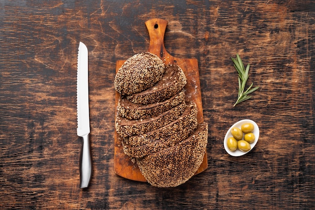 Kostenloses Foto draufsicht des samenbrotkonzepts