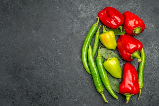 Draufsicht frische Paprika