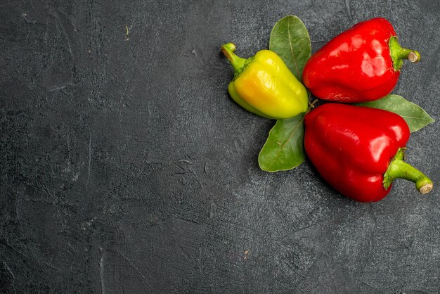 Draufsicht frische Paprika