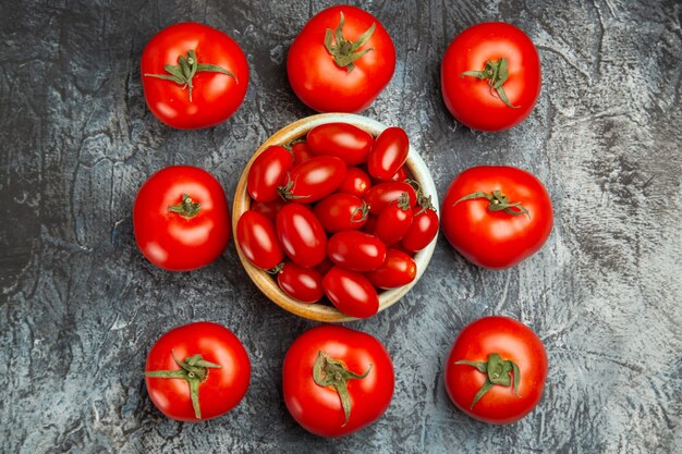 Draufsicht frische rote Tomaten