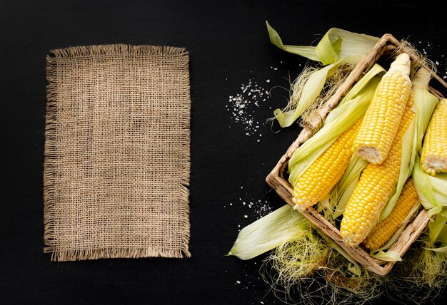 Draufsicht gesunde Maiszusammensetzung