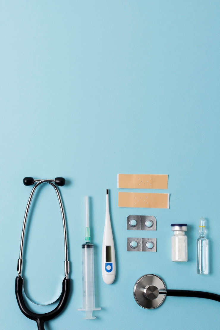 Kostenlose Foto draufsicht gesundheit stillleben anordnung mit kopierraum