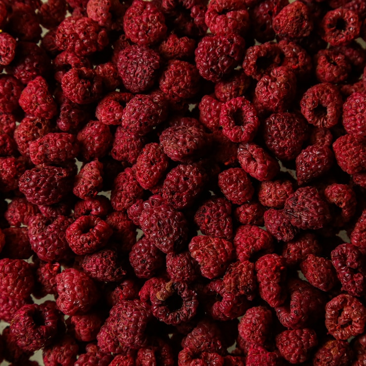 Kostenlose Foto draufsicht getrocknete himbeeren