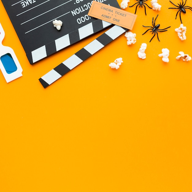 Draufsicht Halloween-Konzept mit Kopierraum