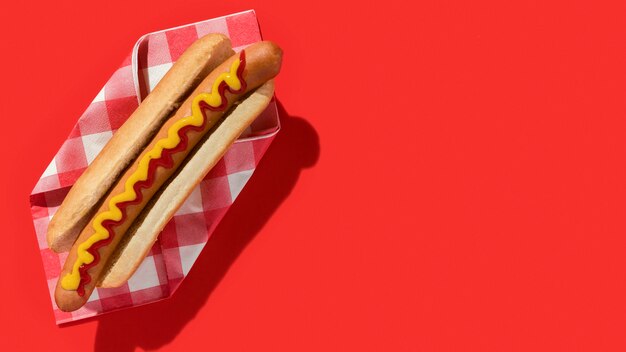 Draufsicht Hot Dog Kopierraum