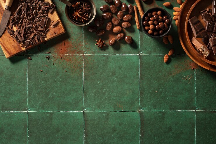 Kostenlose Foto draufsicht köstliche arten von schokoladensortiment