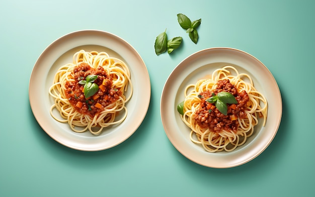 Draufsicht köstliche Pasta auf dem Teller