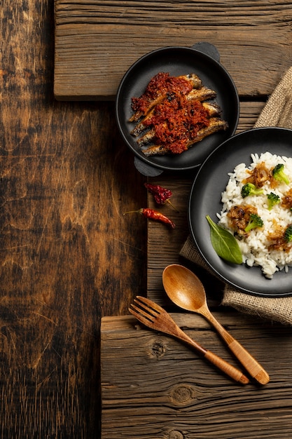 Draufsicht köstlicher indonesischer Bakso