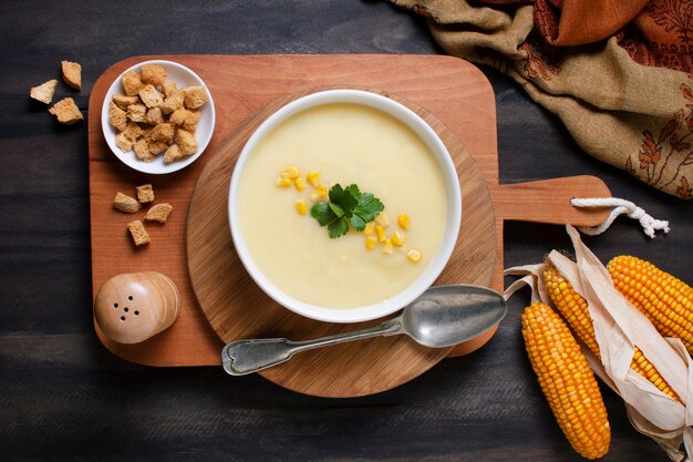 Draufsicht köstliches herbstliches Essen