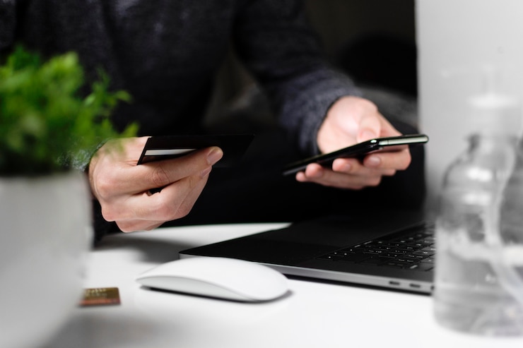 Kostenlose Foto draufsicht online-shopping-konzept