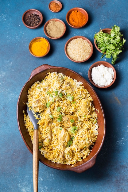 Draufsicht Pakistan Mahlzeit Anordnung
