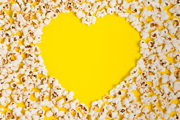 Draufsicht Popcorn Herzform