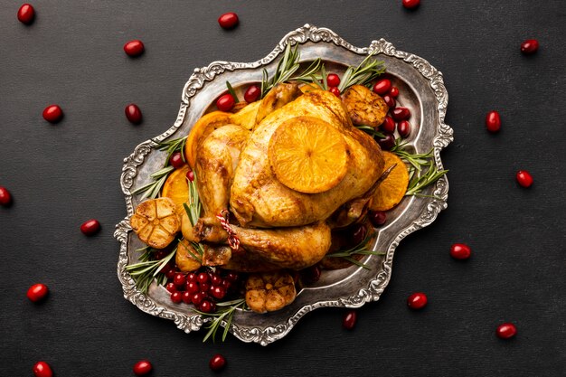 Draufsicht Weihnachtsnahrungsmittelzusammensetzung