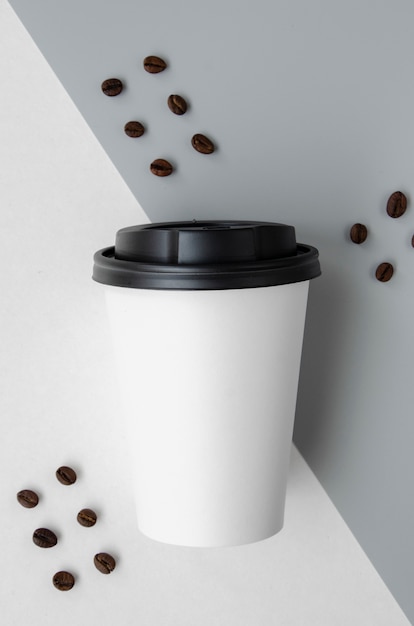 Draufsichtanordnung mit Kaffeetassemodell