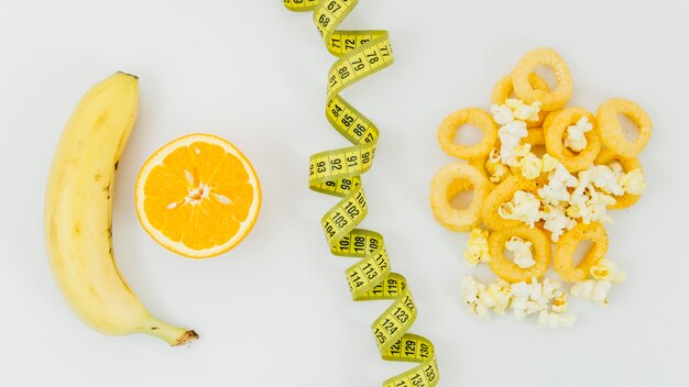 Draufsichtbanane gegen Chips