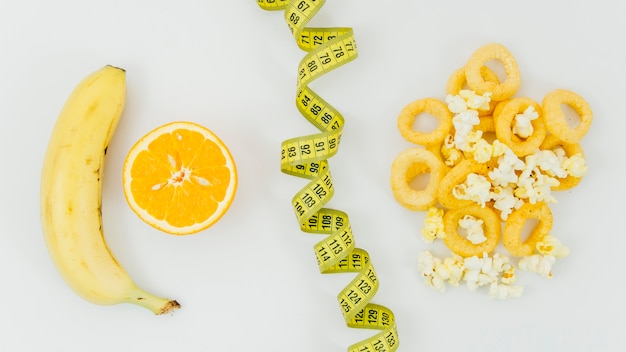 Draufsichtbanane gegen Chips