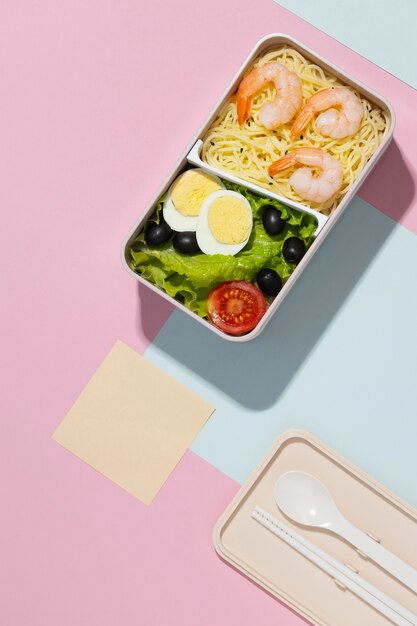 Draufsichtzusammensetzung der japanischen Bento-Box