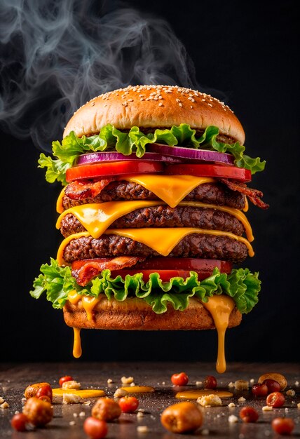 Dreifacher Cheeseburger-Extravaganz