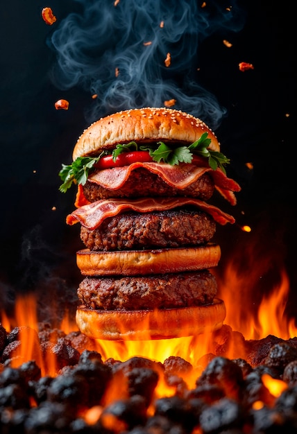 Dreifacher Speckburger