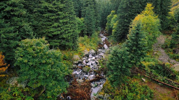 Drohnenansicht des Balea-Wasserfalls in Rumänien