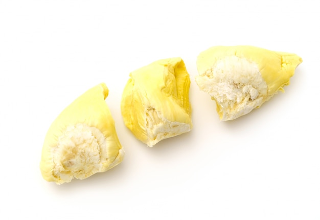 Durian König der Früchte auf weißem Hintergrund.