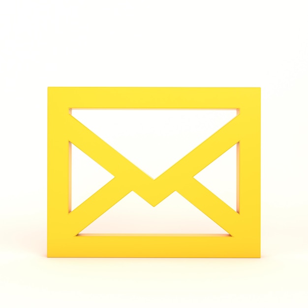 E-Mail-Symbol Vorderseite mit weißem Hintergrund