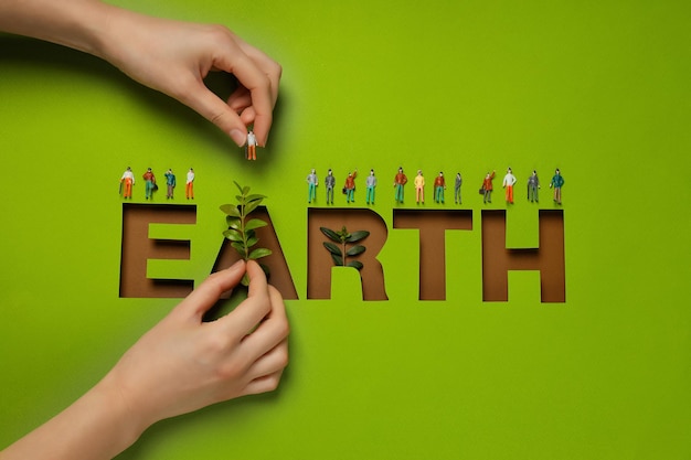Earth Day Environment und Eco-Konzept Draufsicht