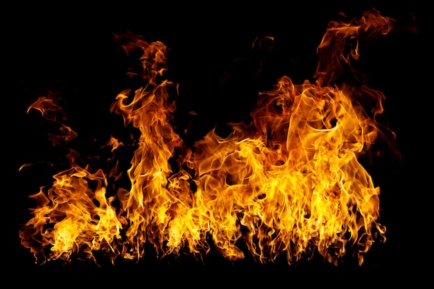 Echte Firewalls Und Heisse Flammen Brennen Auf Schwarz Premium Foto