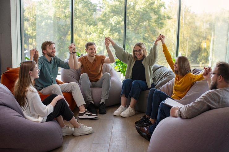 Kostenlose Foto echte gruppentherapie-treffen