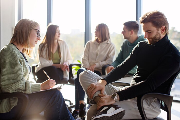 Kostenlose Foto echte gruppentherapie-treffen