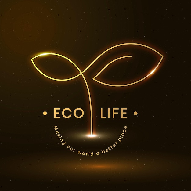 Kostenloses Foto eco life umweltlogo mit text
