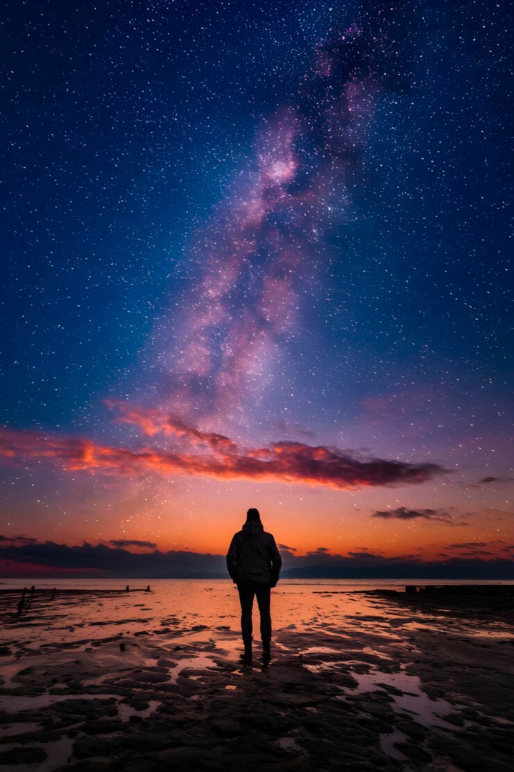 Kostenlose Foto ehrfurcht erregende nachtlandschaft