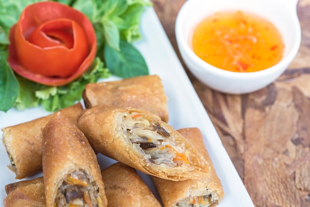 Ei Roll oder Spring Roll oder Popiah im Thai-Stil