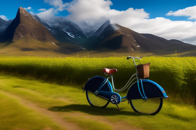 Kostenloses Foto ein blaues fahrrad mit der nummer 52 drauf