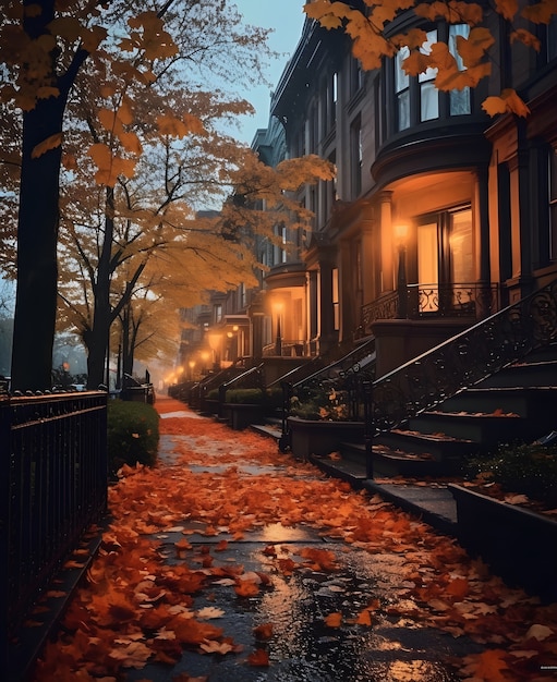 Kostenloses Foto ein blick auf den herbst in new york city