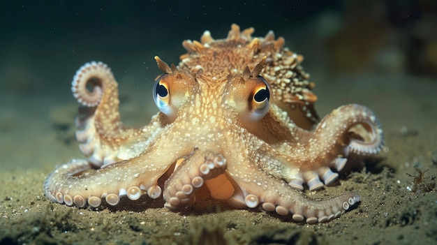 Kostenloses Foto ein blick auf den oktopus in seinem natürlichen unterwasserlebensraum