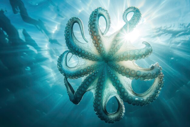 Ein Blick auf den Oktopus in seinem natürlichen Unterwasserlebensraum