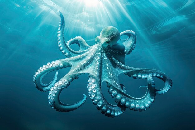 Ein Blick auf den Oktopus in seinem natürlichen Unterwasserlebensraum