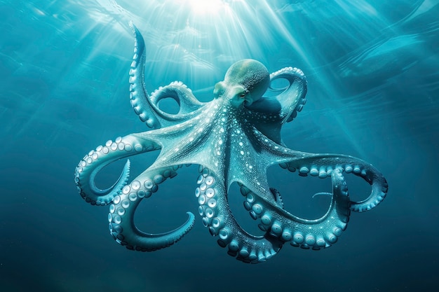 Ein Blick auf den Oktopus in seinem natürlichen Unterwasserlebensraum