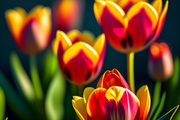 Ein Bündel Tulpen mit dem Wort Tulpen auf der Unterseite.