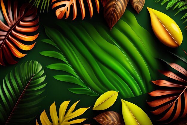 Ein bunter Hintergrund mit Blättern und dem Wort Dschungel darauf