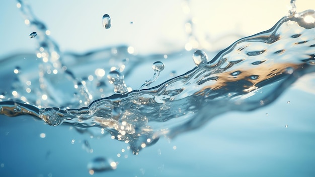 Kostenloses Foto ein detaillierter blick auf die kinetische energie eines spritzenden wassers, der die faszinierende harmonie zwischen licht und schatten zeigt