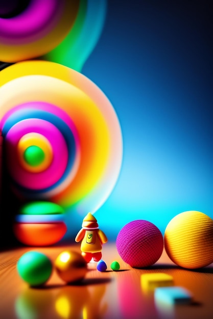 Kostenloses Foto ein farbenfrohes bild einer person mit einem spielzeug darauf