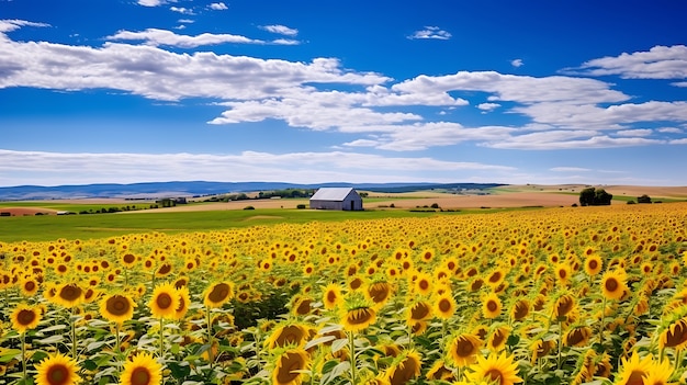 Ein Feld mit blühenden Sonnenblumen